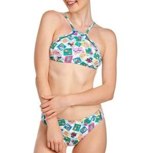 Vera Bradley “Cuban Stamps” High Neck Bikini